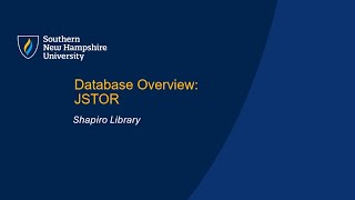 JSTOR Database Tutorial [upl. by Ekram164]