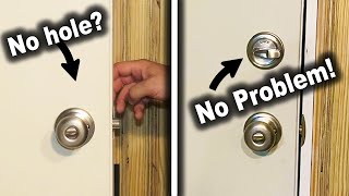 How to Bore Holes for Deadbolt Doorknob and Latch Install  Metal or Wood Door [upl. by Uolyram208]