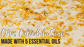 Soap with 5 Essential Oils  Citrus Calendula  Royalty Soaps [upl. by Rediah59]