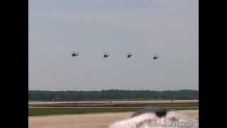 2012 Andrews AFB Airshow  4x Ship UH1N Huey flyby [upl. by Ahsieym]