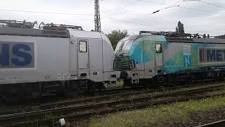 Dupla METRANS Vectron teherrel Ferencvárosban [upl. by Enirolf106]