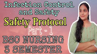 Safety Protocol Part  1 Infection Control and Safety BSC NURSING 3 SEMESTER [upl. by Jordana]