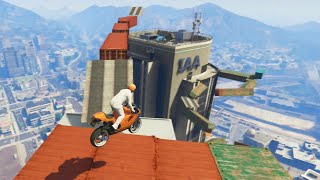 Flying Bike Stunt Parkour GTA 5 Funny Moments [upl. by Aztilay]