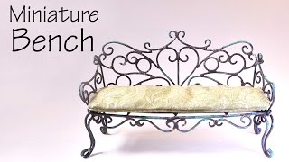 Miniature Furniture VintageRomantic Bench Tutorial  DollsDollhouse [upl. by Neelyk]