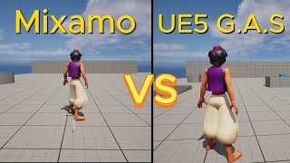 Mixamo Vs UE5 Game Animation Sample GAS [upl. by Eugilegna]