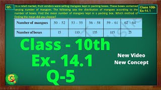 Ex 141 Q5 Class10  Statistics  Class10 Math  Class10 Ex 141 Q5  Green Board Classes [upl. by Dewayne864]