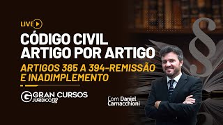 Cód Civil artigo por artigo  Arts 385 a 394 Remissão e Inadimplemento Prof Daniel Carnacchioni [upl. by Olympium509]