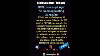 RVNL Q2 Results rvnlsharenewstoday rvnlsharelatestnews stockmarket trading investment psu [upl. by Babbie368]