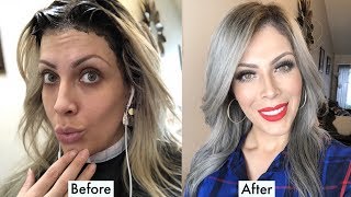 CÓMO TEÑIRSE EL CABELLO GRIS EN CASA ECONÓMICO  Bertha Makeup [upl. by Teirtza]