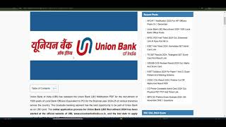 Union Bank LBO Recruitment 2024 – 1500 Local Bank Officer Posts Notification [upl. by Livi]