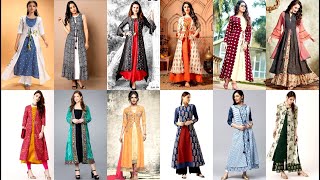 Kurti design  Stylish layered kurti designs  Double layer [upl. by Elspet228]