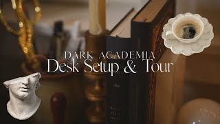 Desk Setup amp Tour  Dark Academia [upl. by Battista]