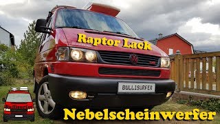 Nebelscheinwerfer nachrüsten amp Raptor Lack für die Stoßstangen  VW T4 [upl. by Gerson]