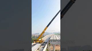 Xcmg Mobile Cranes lifting bridge beams Heavy Equipments shortsviral [upl. by Uba]