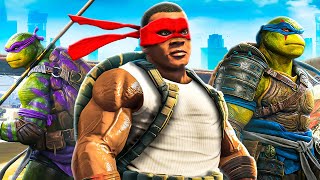 FRANKLIN Joins NINJA TURTLES In GTA 5 Mods [upl. by Hgielime]