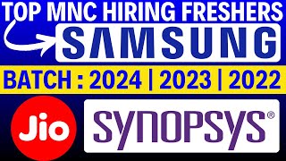 🔥Mass Hiring Announced  Samsung  Synopsys  Jio Latest Hiring  OffCampus Drive 2024 BATCH [upl. by Sidman]