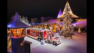 CocaCola Christmas Truck Crossed the Arctic Circle in Rovaniemi Lapland Finland [upl. by Yrreiht]