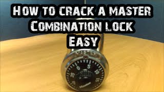 How To Crack a Master Lock Combination Lock EASY 🔴 [upl. by Niwrad]