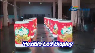 beer bottle can shaped led display hd p2 video display pop cans led screen flexible beer bottle disp [upl. by Onitsuaf]