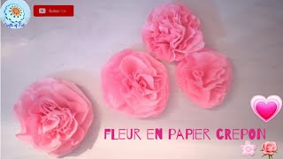 Fleur 🌸Comment faire une fleur en papier crepon 🌹Fleur en papier crepon 💖Crafts of Faty💗 [upl. by Thurlow]