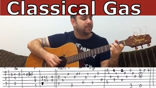 Tutorial Classical Gas  Fingerstyle Guitar w TAB [upl. by Zamir]