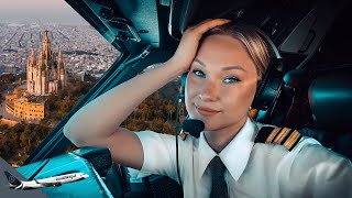 BOEING 737 Stunning TAKEOFF SPAIN BARCELONA Airport RWY24L  Cockpit View  Life Of An Airline Pilot [upl. by Negaem]