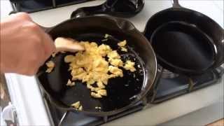 Cooking Fried and Scrambled Eggs with Cast Iron Skillets [upl. by Lilithe442]