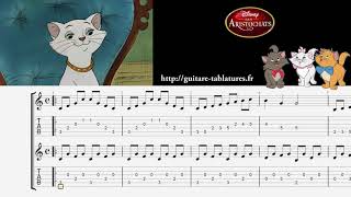 Les Aristochats  Des gammes et des arpèges  Disney guitare tablature [upl. by Anivek]