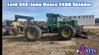 Lot 343 John Deere 748H Skidder AUCTION [upl. by Templas]