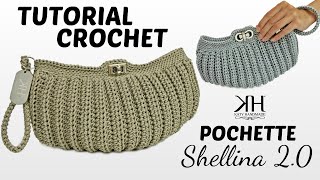 TUTORIAL POCHETTE quotShellina 20quot UNCINETTO  Pochette a conchiglia ● Katy Handmade [upl. by Ahsemad]