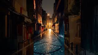 Walking in heavy rain🌧️ in the night and street rainsounds asmr relaxing rainsoundsforsleeping [upl. by Oirad]