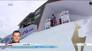 Alpiner SkiWeltcup  Abfahrt  Kitzbühel  1 Platz  Matthias MAYER  2020 [upl. by Inalaek]