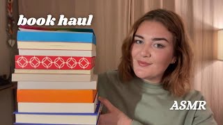 ASMR Fall Book Haul 🍂 Book Triggers Tapping Whispering [upl. by Aven]