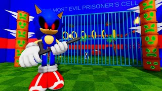 SONIC EXES PRISON RUN OBBY roblox scaryobby [upl. by Mairam331]