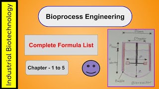 Bioprocess Engineering Complete Formula list PART  1  Gate Biotechnology  Anna University [upl. by Elicec]