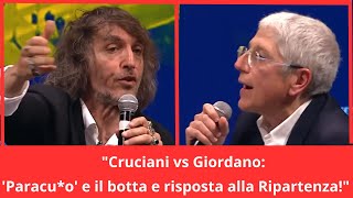 quotScontro senza esclusione di colpi Cruciani e Giordano litigano in diretta con insultiquot [upl. by Hal]