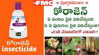 8కోరాజెన్ ౹ chlorantraniliprole 185  fmc coragen  coragen insecticide  coragen use in telugu [upl. by Devina]