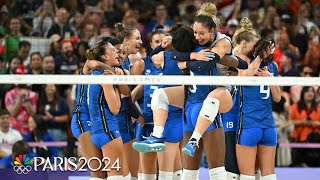 Italy leaves NO DOUBT in winning firstever gold in womens volleyball over USA  Paris Olympics [upl. by Natsreik]