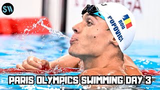 Day 3 Olympic Swimming  Paris 2024  David Popovici 200 Free  Titmus vs Mollie OCallaghan [upl. by Tidwell421]