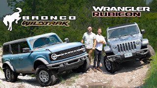 2021 Ford Bronco Wildtrak vs Jeep Wrangler Rubicon  OFFROAD TEST [upl. by Ynots]