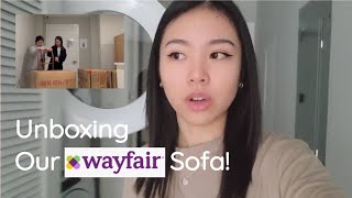 Wayfair Sofa Unboxing  Assembling  VLOG [upl. by Wenonah]