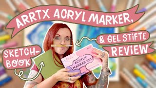 Ich teste 💥 Arrtx 💥 Acrylmarker  Sketchbook  GelStifte Review [upl. by Fadil]