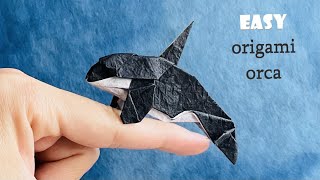 Origami OrcaKiller Whale 15 step by step tutorial [upl. by Nwahsar]