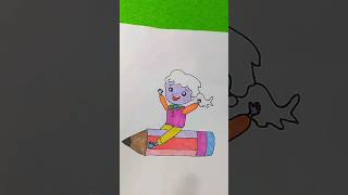 Cute pencil drawing for beginnersbeautiful and colorfull drawing for kids artwork trendingviral [upl. by Uok920]