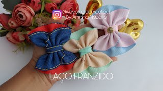 🎀LAÇO FRANZIDO FÁCIL PARA INICIANTES🎀 By Aninha Nazário💋 [upl. by Annahtur966]