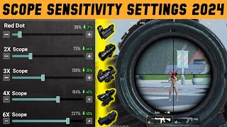 PUBG MOBILE SCOPE SETTINGS 2024  PUBG SCOPE SENSITIVITY SETTINGS 2X 3X 4X 6X 8X 2024  SCPE SETTING [upl. by Norita]