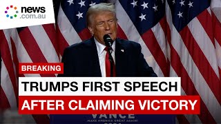 Trumps first victory speech as he wins the presidential election 2024 [upl. by Saxe]