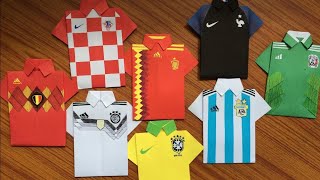 World 🏆cup 2018 how to make a Tshirt jersey  origami  paper craft  DIY craft  craft ideas [upl. by Akira40]