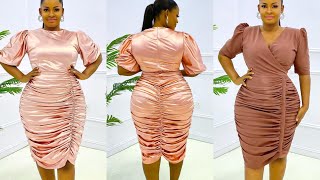 How to make an Elegant RUCHED BODYCON DRESS [upl. by Immanuel]