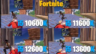 i5 10600K vs 11600K vs 12600K vs 13600K  Fortnite Performance Mode [upl. by Marcellina569]